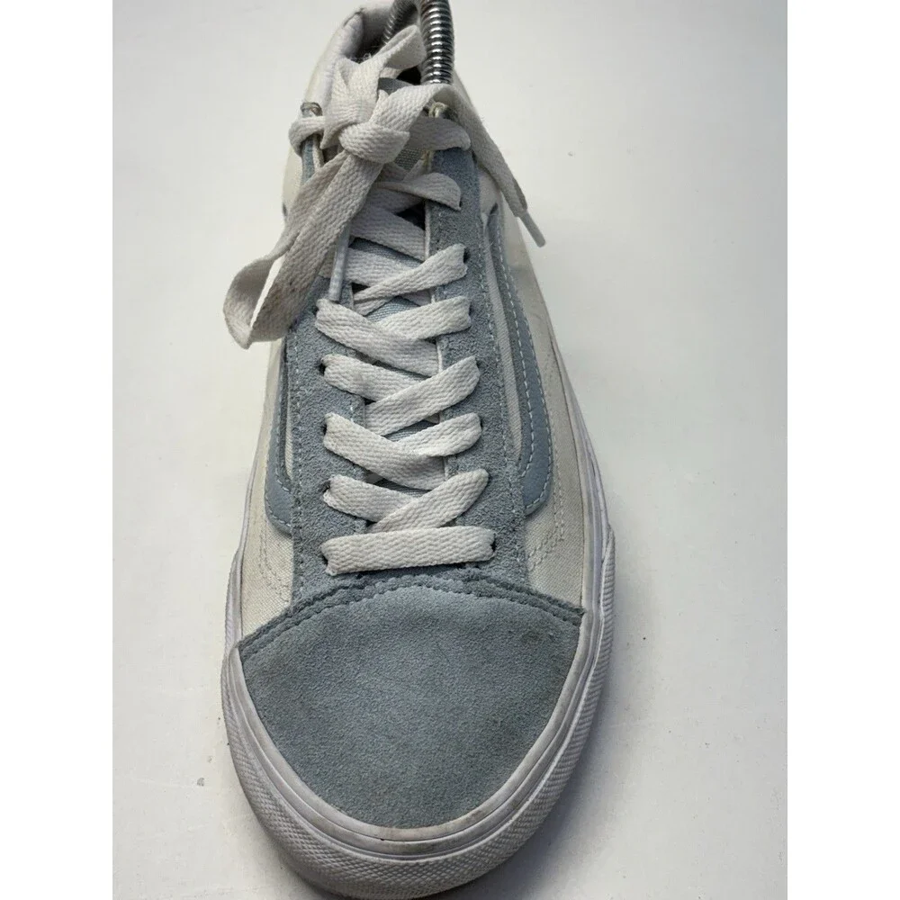 Vans Old Skool Men’s 7.5 Women’s 9 Light Blue White Suede Canvas Skate Shoes
